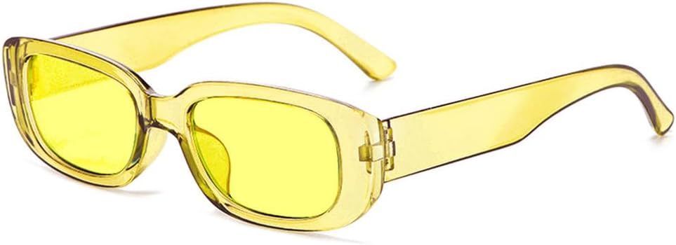 

Прямоугольные модные солнцезащитные очки для женщин и мужчин в стиле ретро-винтаж с защитой от УФ-излучения UV400, идеально подходящие для летнего отдыха на пляже и путешествий generic, Yellow
