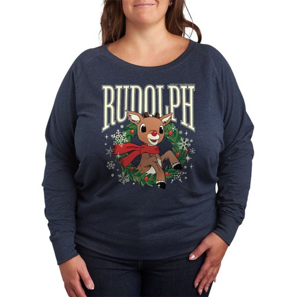 

Футболка большого размера Rudolph Worn из французского трикотажа с длинными рукавами Licensed Character, индиго