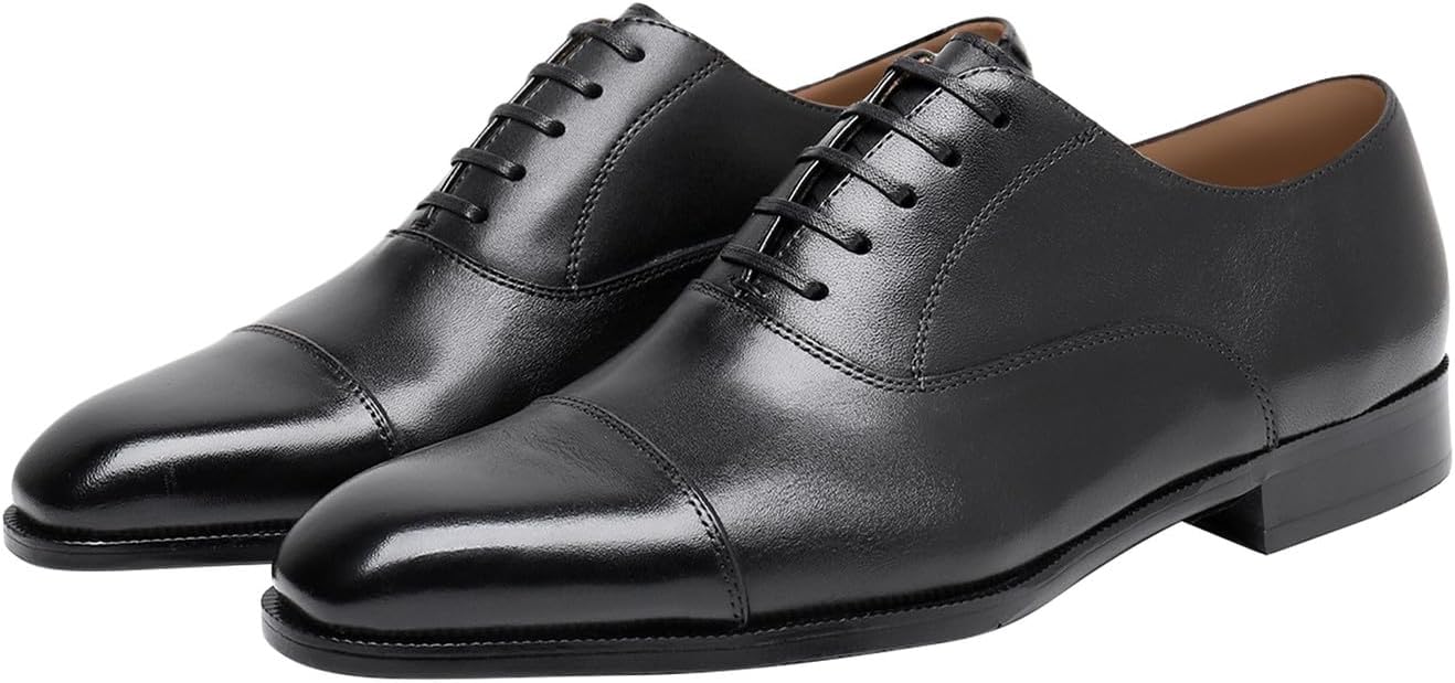 

Мужские классические туфли Santimon, формальные оксфорды из натуральной кожи, современные модные дерби, вечерние, свадебные, деловые, повседневные туфли под костюм, туфли для смокинга для мужчин, черный