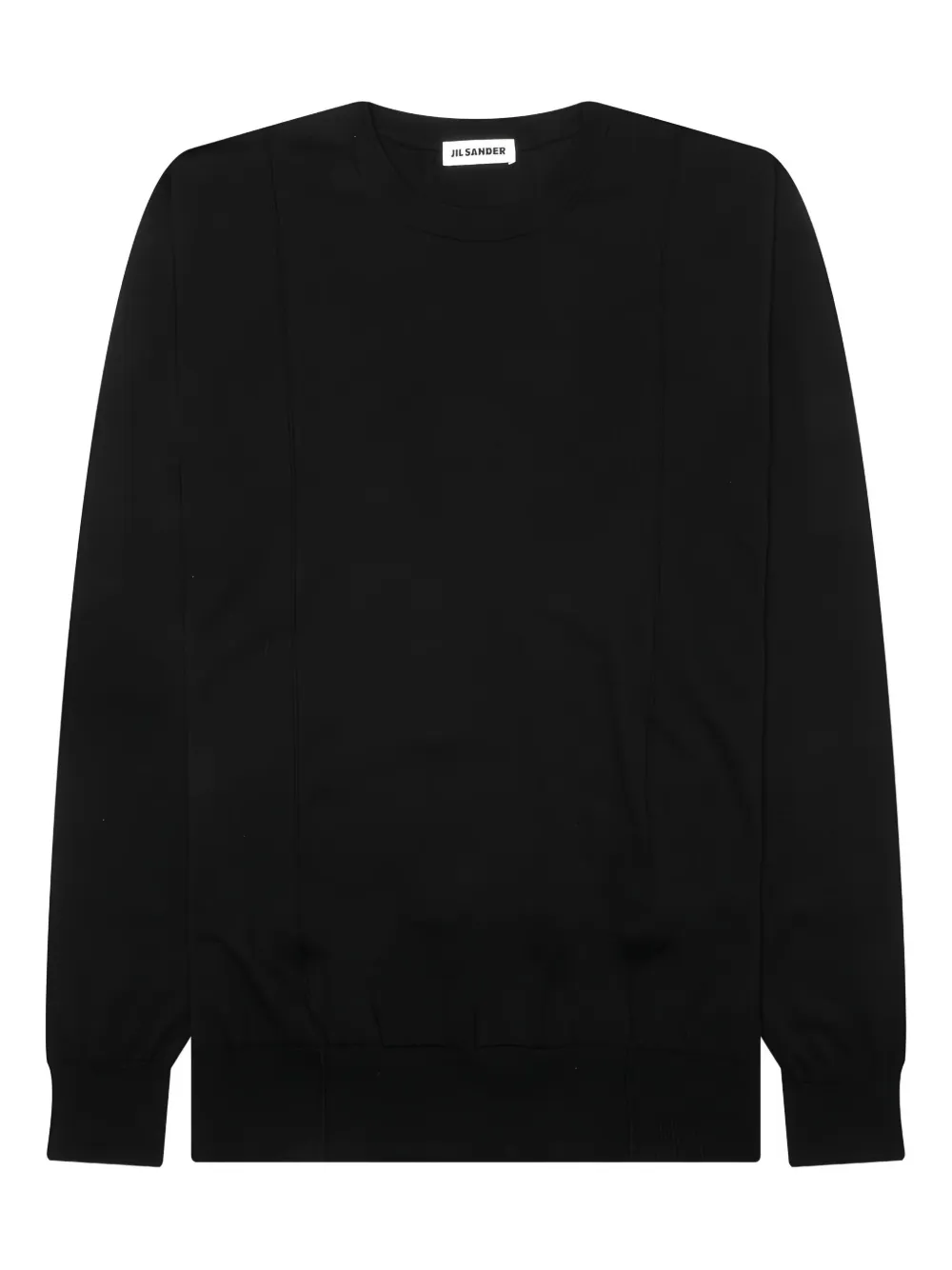 

Свитер с круглым вырезом и вставками JIL SANDER, черный