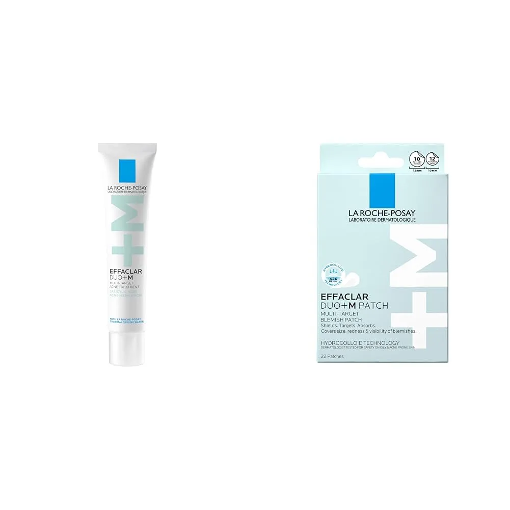 Набор La Roche-Posay Effaclar: салициловый гель-крем для проблемной кожи и матирующее средство + пластыри Effaclar Multi-Target Blemish Patches, гидроколлоидные, 22 шт