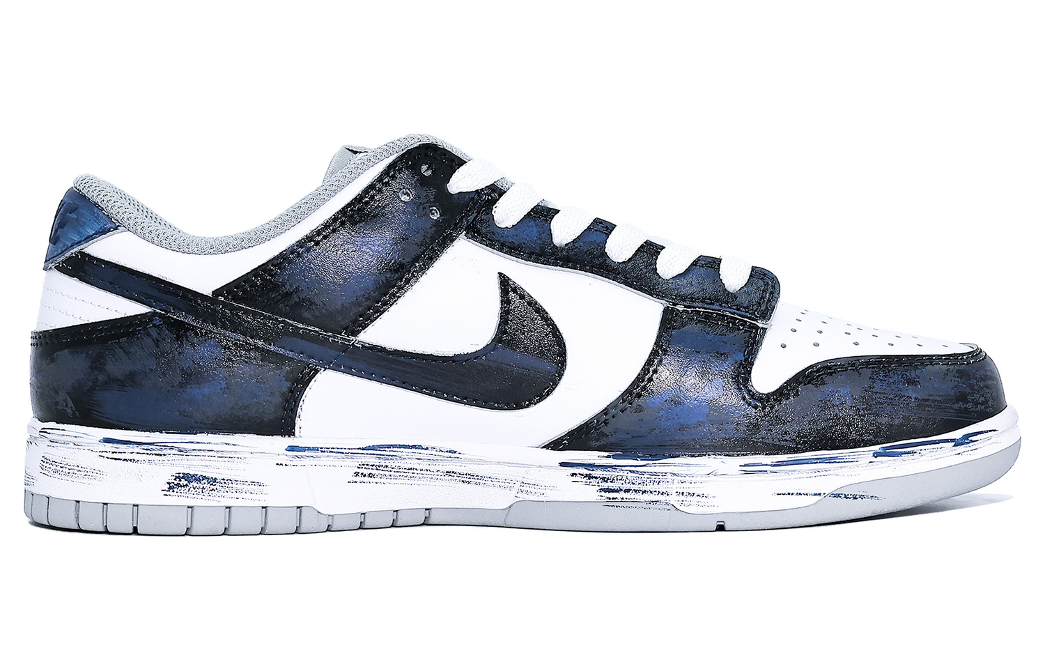 Nike Кроссовки для скейтбординга Dunk Abrasion Resistant Breathable Slip Resistant Low top Unisex Dark Blue — фото 3