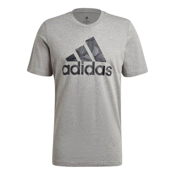 

Футболка casual sports camouflage alphabet logo printing short sleeve gray Adidas, серый