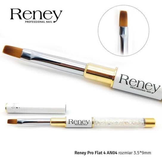 

Кисть для ногтей 4 AN04, 3,5x9 мм Reney, Pro Flat
