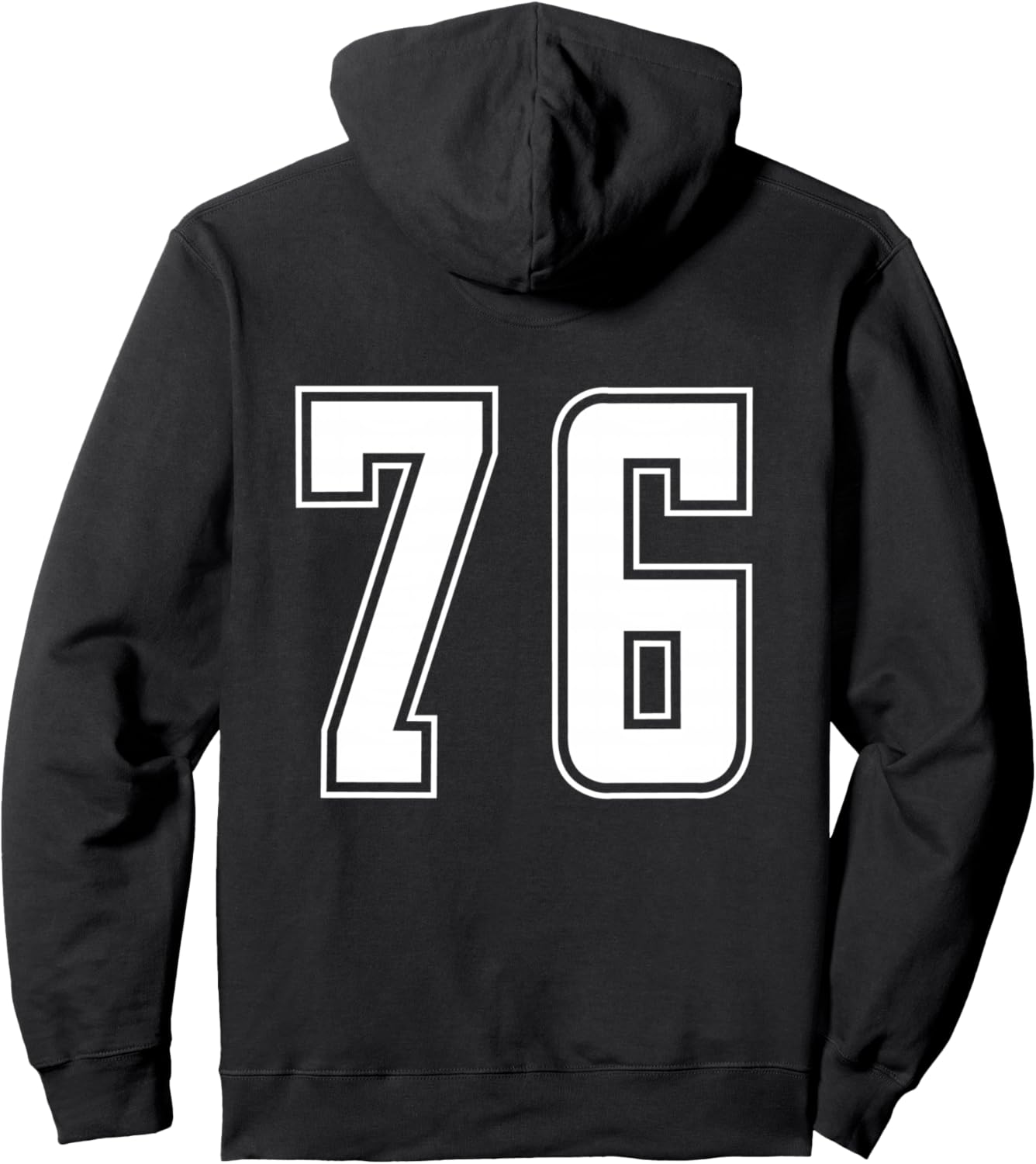 

Толстовка с капюшоном в спортивной форме колледжа № 76 Uniform Numbered Retro Vintage Sports Back Design, черный
