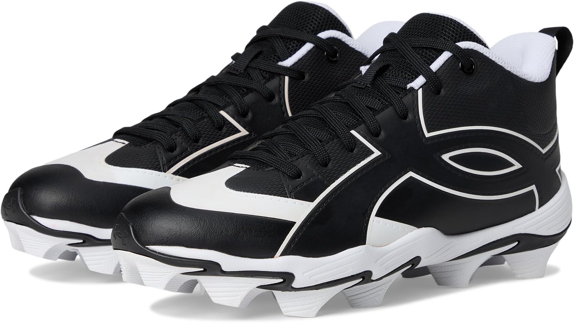 

Кроссовки Under Armour Kids Leadoff Icon Mid RM Jr Baseball Cleats, Black/White/Black