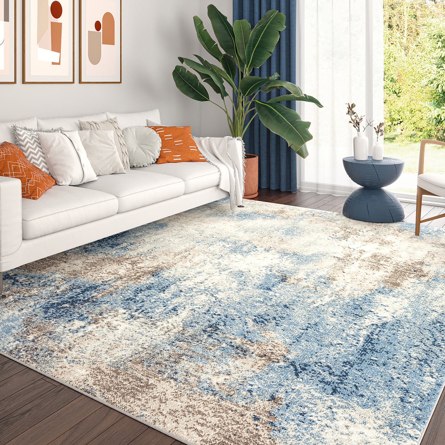 

Ковер для гостиной Bliss Rugs 5 футов x 7 футов , синий
