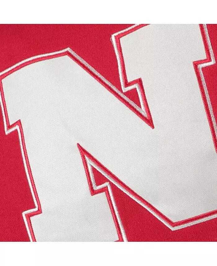 Пуловер с капюшоном и большим логотипом Big Boys Scarlet Nebraska Huskers Colosseum, красный — фото 2