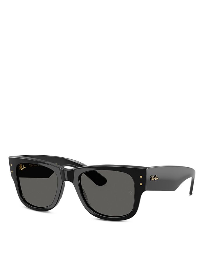

Солнцезащитные очки Mega Wayfarer A$AP Rocky Blacked Out Collection квадратной формы, 51 мм Ray-Ban, черный