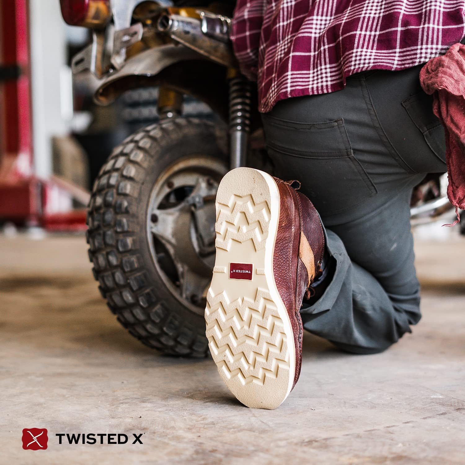 Рабочие ботинки Twisted X для мужчин с 4-дюймовым стальным носком и клиновидной подошвой — фото 2