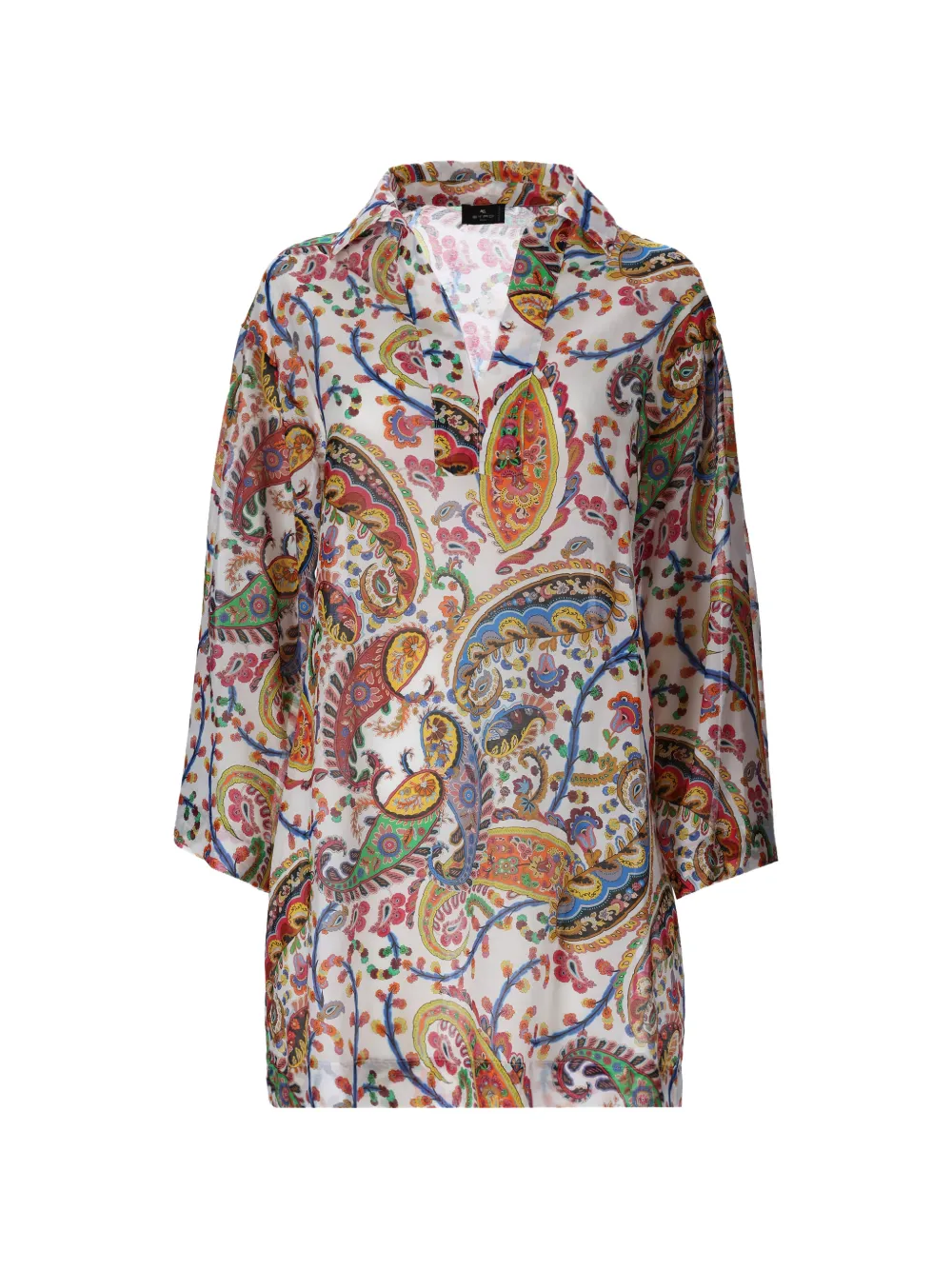 

Мини-платье с V-образным вырезом и узором «пейсли» Etro, белый