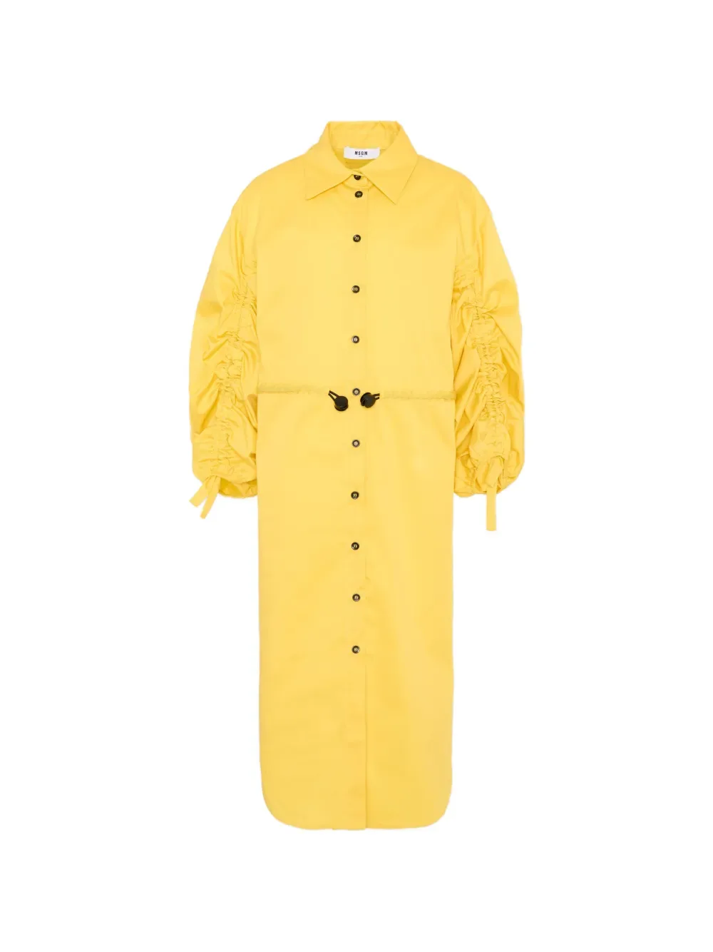 Платье с присборенными рукавами MSGM Kids, желтый