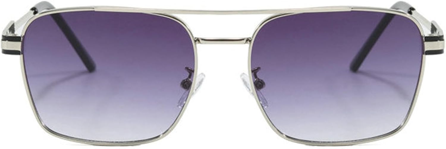 

Солнцезащитные очки Willochra Vintage Square Pilot для женщин и мужчин, с двойной перемычкой, градиентный оттенок, модные и стильные очки в стиле 70-х, защита от ультрафиолета UV400, C3