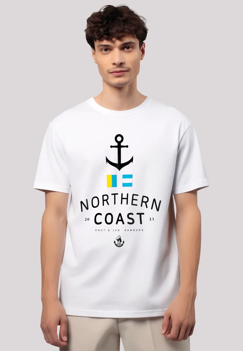 

F4NT4STIC Футболка "North Sea Flags Knut & Jan Hamburg", премиум качество, белый