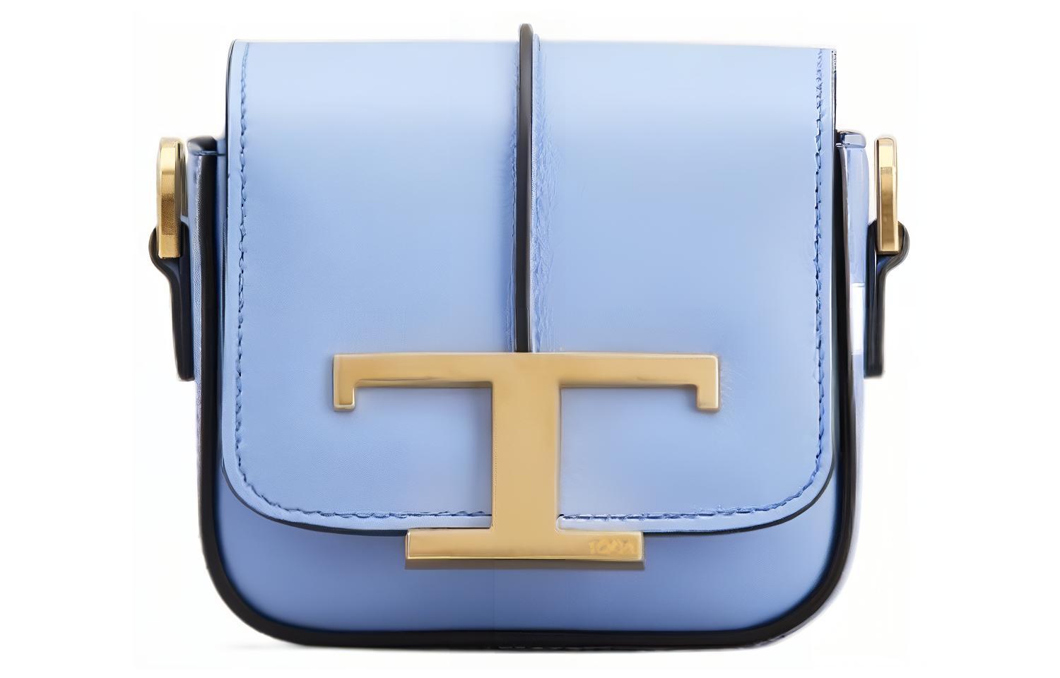 

TOD'S Винтажная кожаная сумка через плечо мини женская синяя