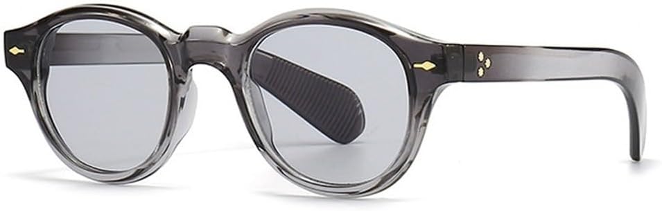 

Винтажные круглые солнцезащитные очки для женщин, модные панк-очки, очки с защитой от УФ-излучения UV400 для мужчин, трендовые солнцезащитные очки с заклепками SKFGNX, Grey Light Grey