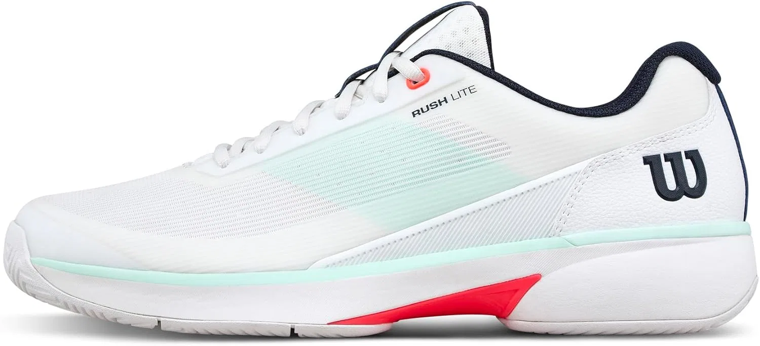 Кроссовки теннисные Wilson Rush Lite 5, White/Bay/Fiery Coral