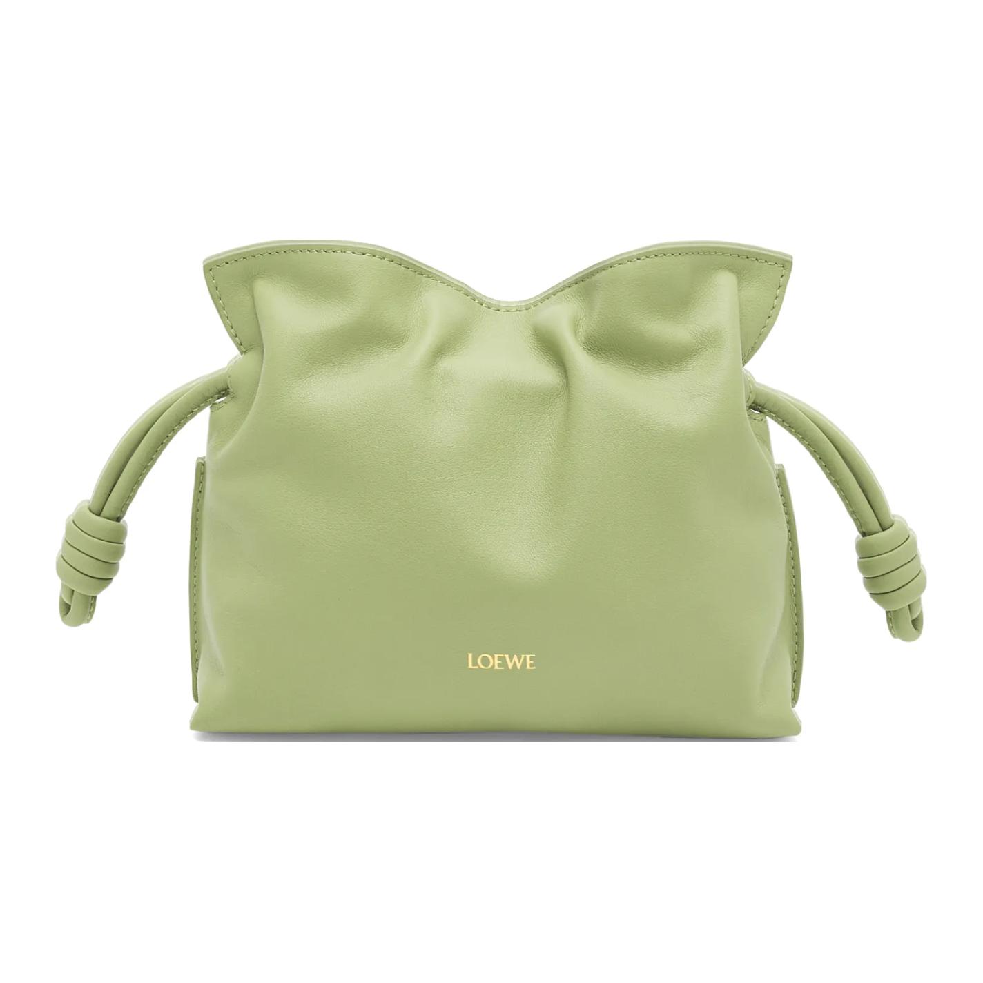 

LOEWE Фламенко Клатч из телячьей кожи наппа мини женский с одним плечом через плечо светлый жемчуг