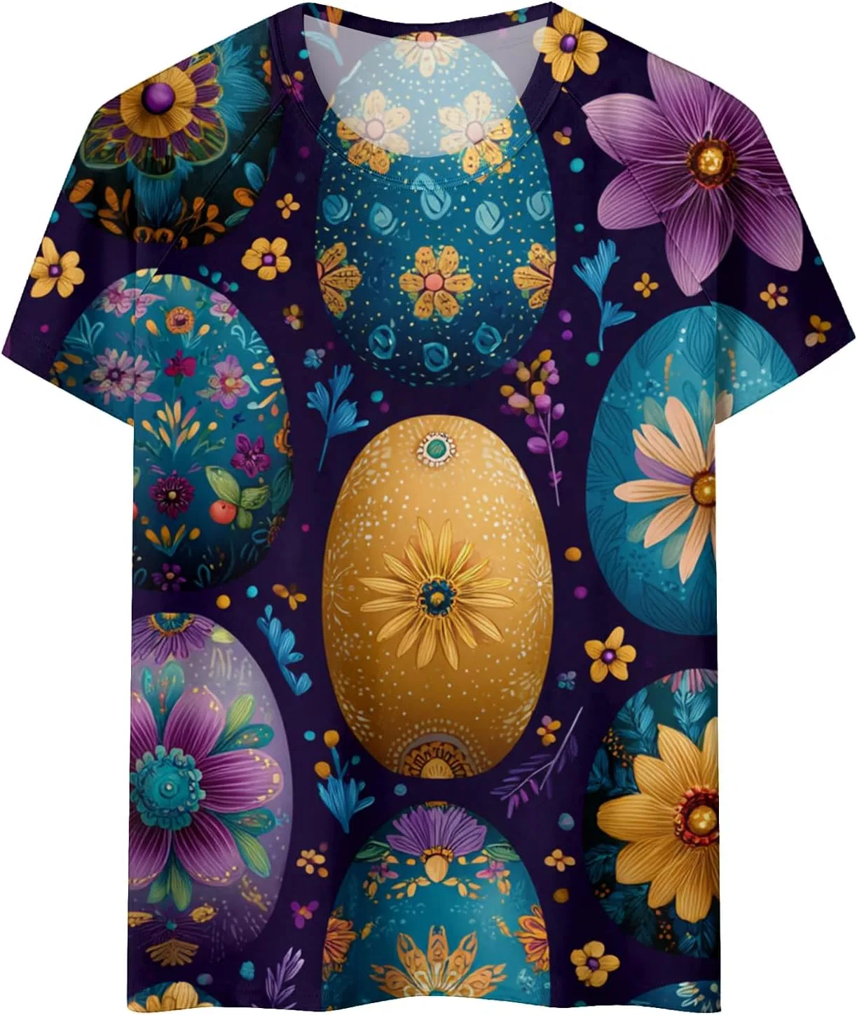 Женская блуза Easter Printed, 92% полиэстер 8% спандекс, 3-dark Blue — фото 3