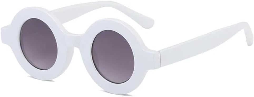 

Солнцезащитные очки для мужчин и женщин - защита UV400 - круглая оправа с градиентными линзами для занятий спортом на открытом воздухе и вождения DSVIGF, White Gray Gradient