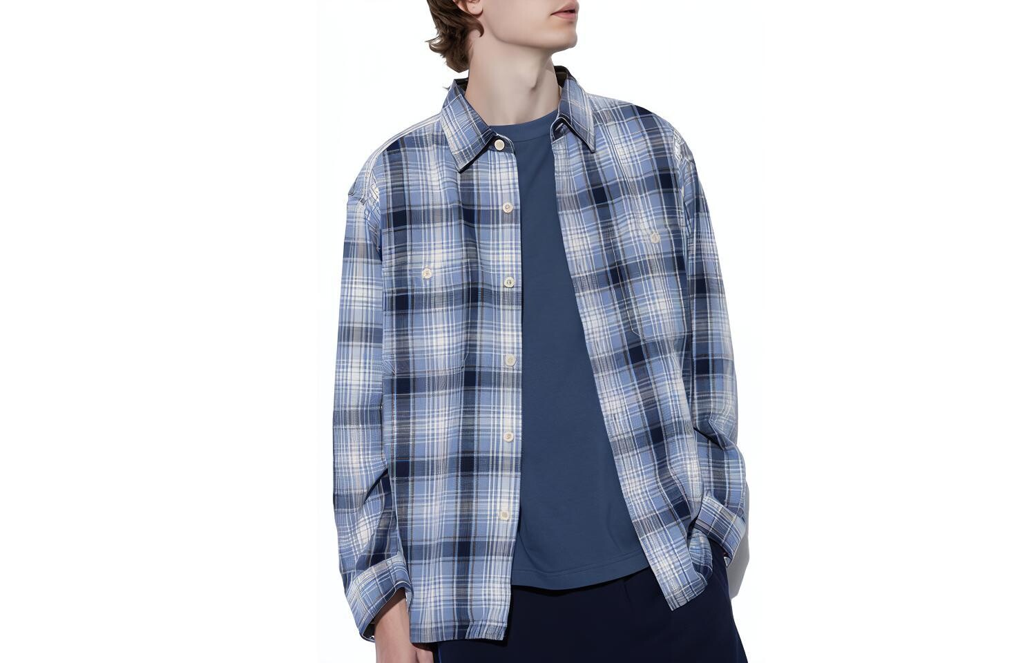 

Рубашка унисекс UNIQLO, 64 Голубое озеро