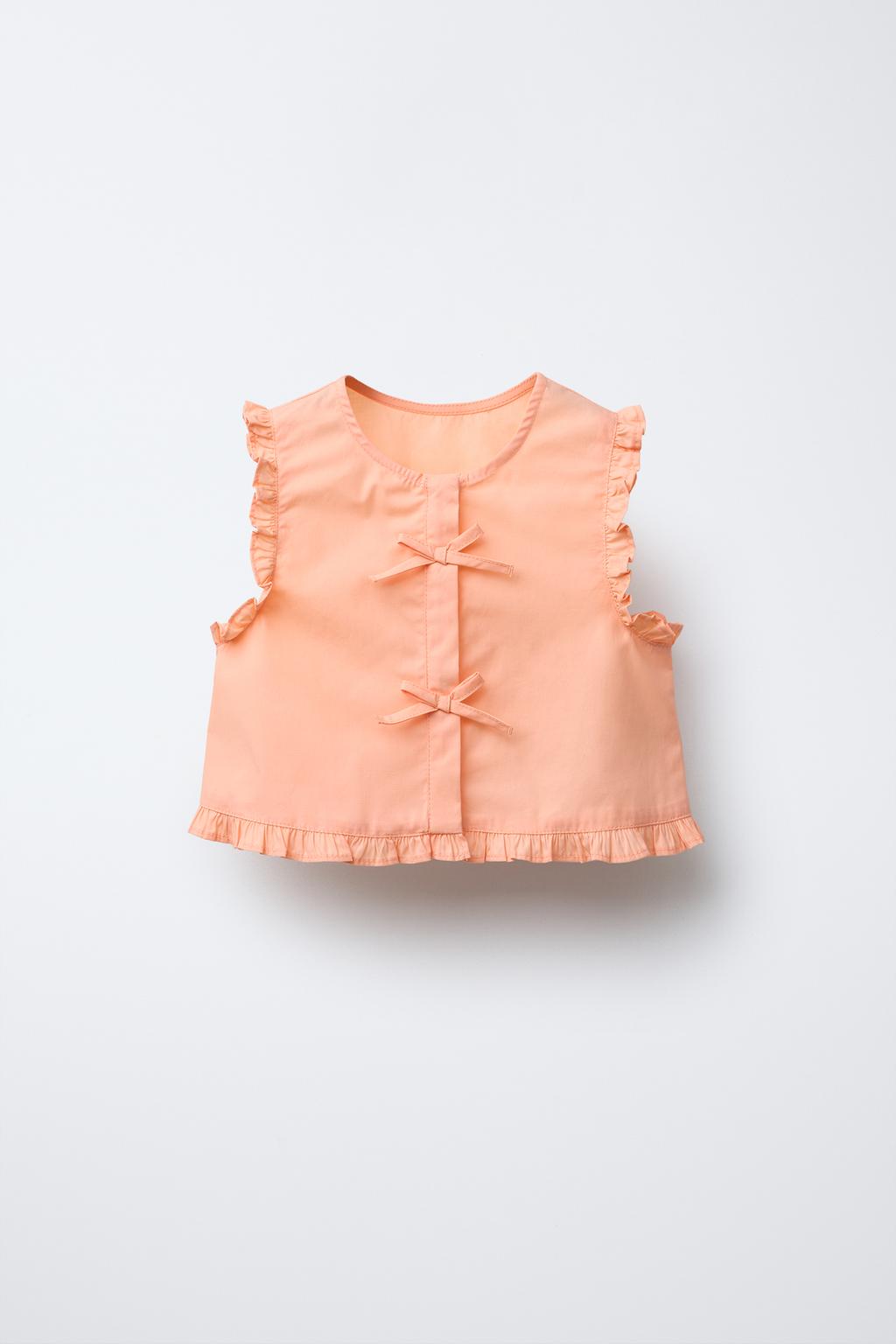 

Рубашка с бантиками ZARA, цвет Tangerine
