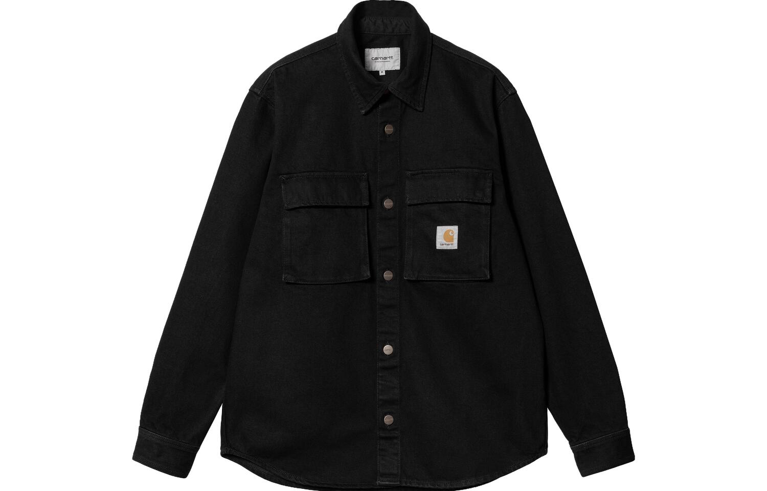 

Carhartt Wip Мужская рубашка FW23, выстиранные, черные, с острым воротником, средней толщины, другие цвета