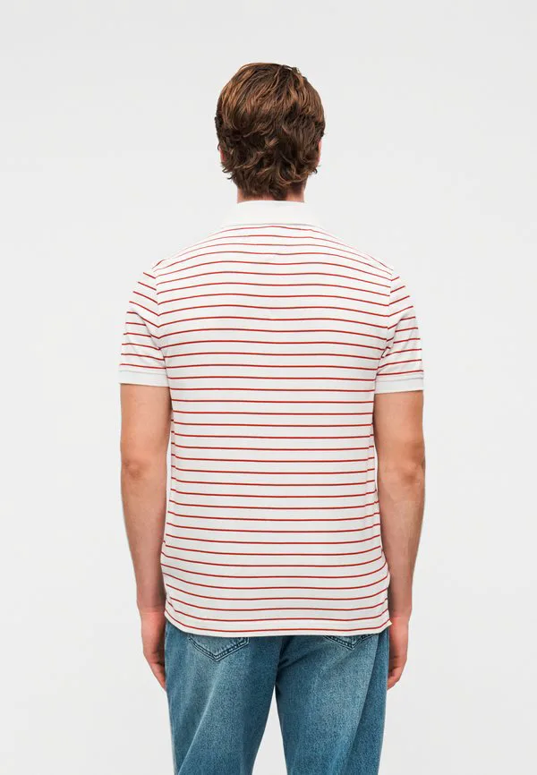 Рубашка-Поло из пике стандартного кроя 1985 года Tommy Hilfiger, White/Medium Red — фото 3