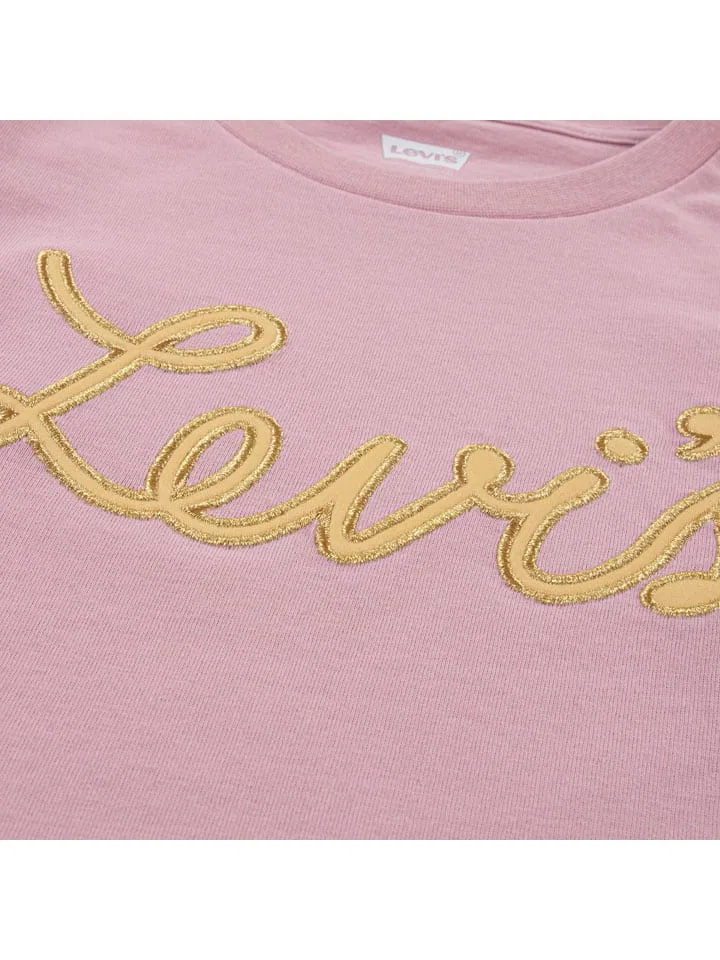 Лонгслив с принтом Levi's Kids, розовый — фото 4