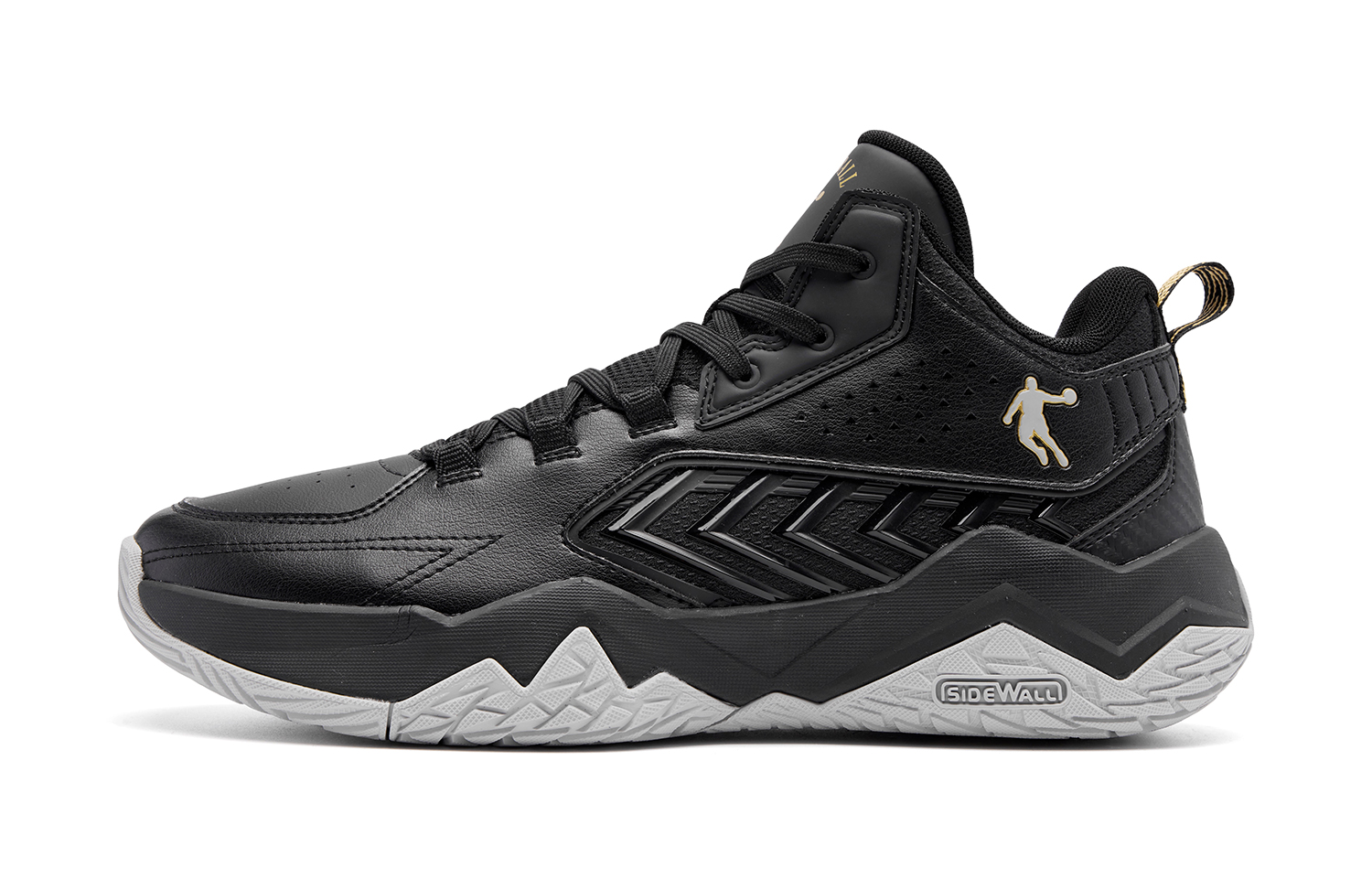 

QIAODAN Баскетбольные кроссовки средней высоты с амортизацией, износостойкие, мужские, черные