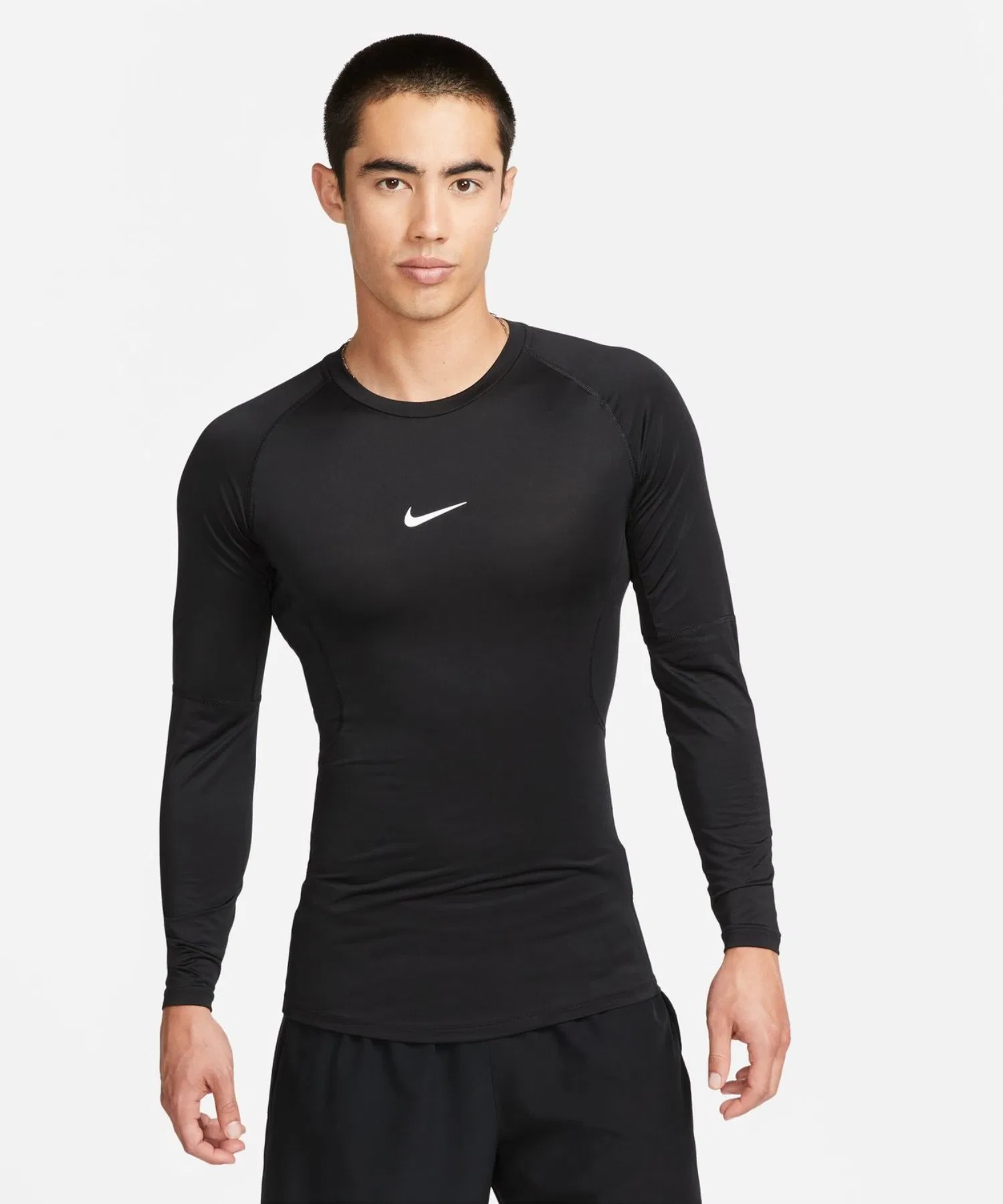 Мужская футболка Nike Pro DF Tight L/S чёрная