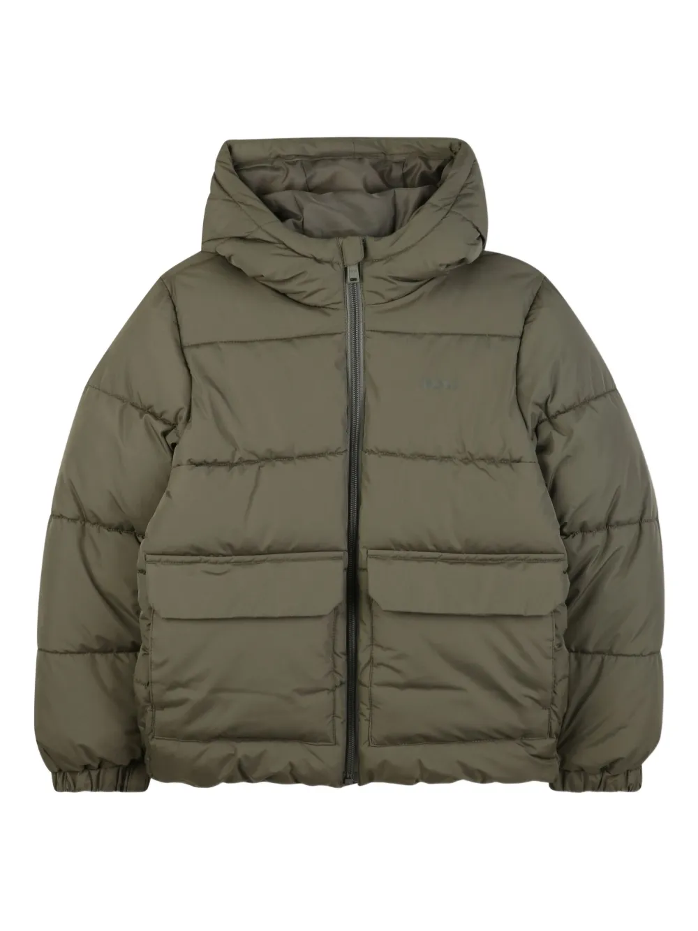 

Пуховик с капюшоном BOSS Kidswear, зеленый
