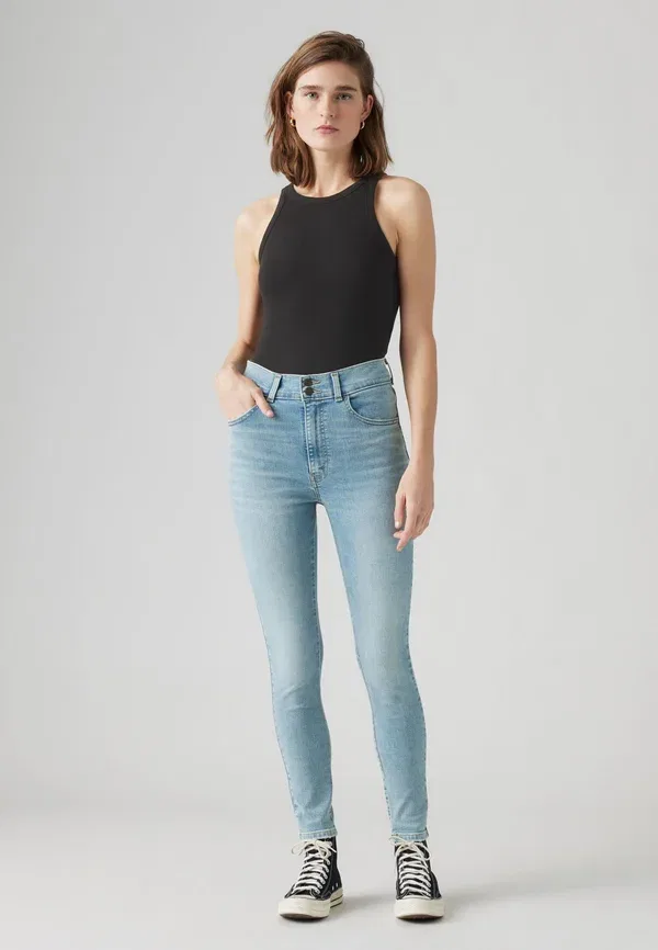 Джинсы Levi's Retro high skinny double button, скинни-фит, цвет черный — фото 2