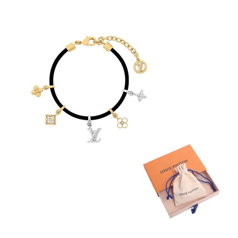 

LOUIS VUITTON Браслеты из телячьей кожи на шнурке, женские, черные