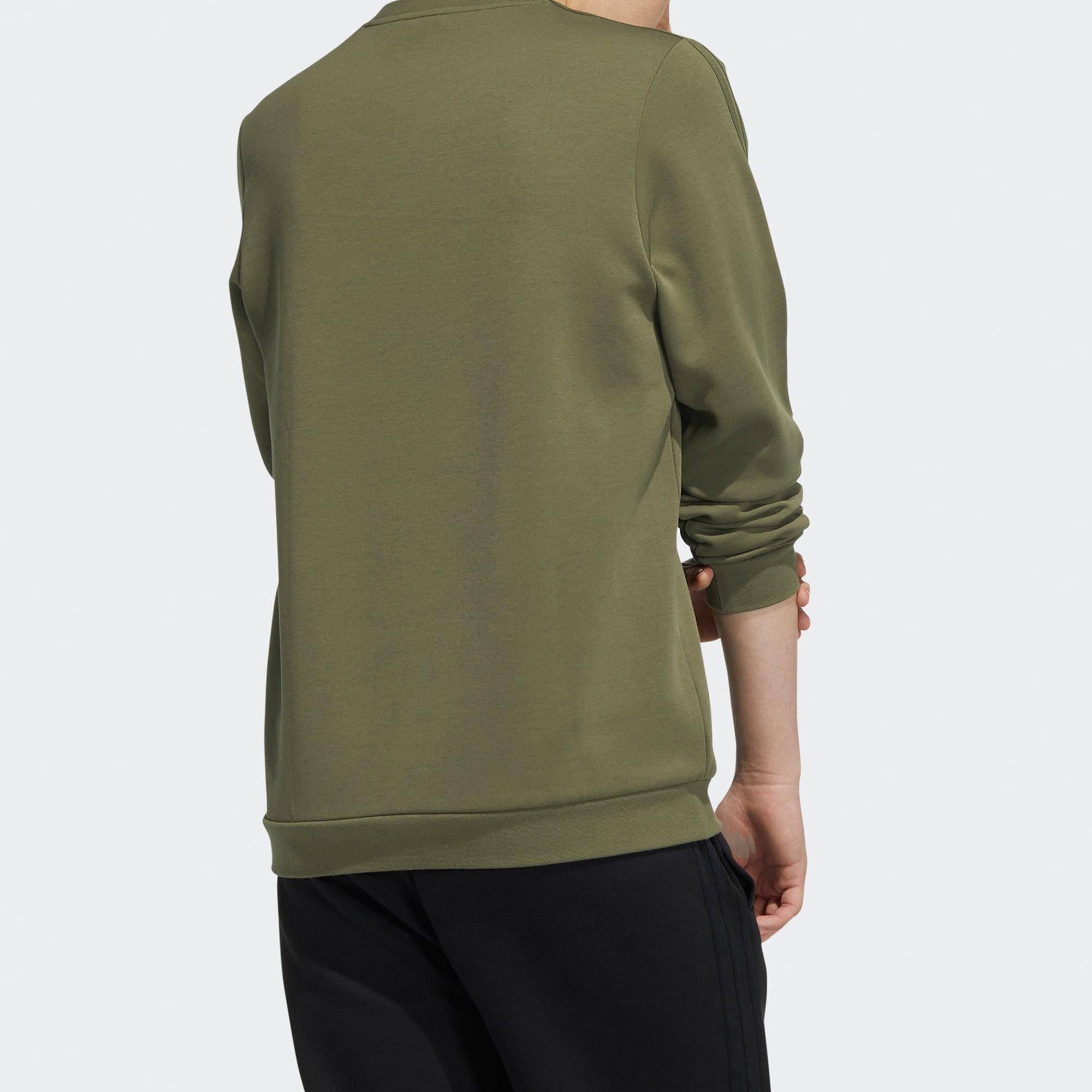 Худи Men's adidas neo Sw Gr Dk Swt Funny Printing Sports Round Neck Pullover Military Green H45170 — фото 3
