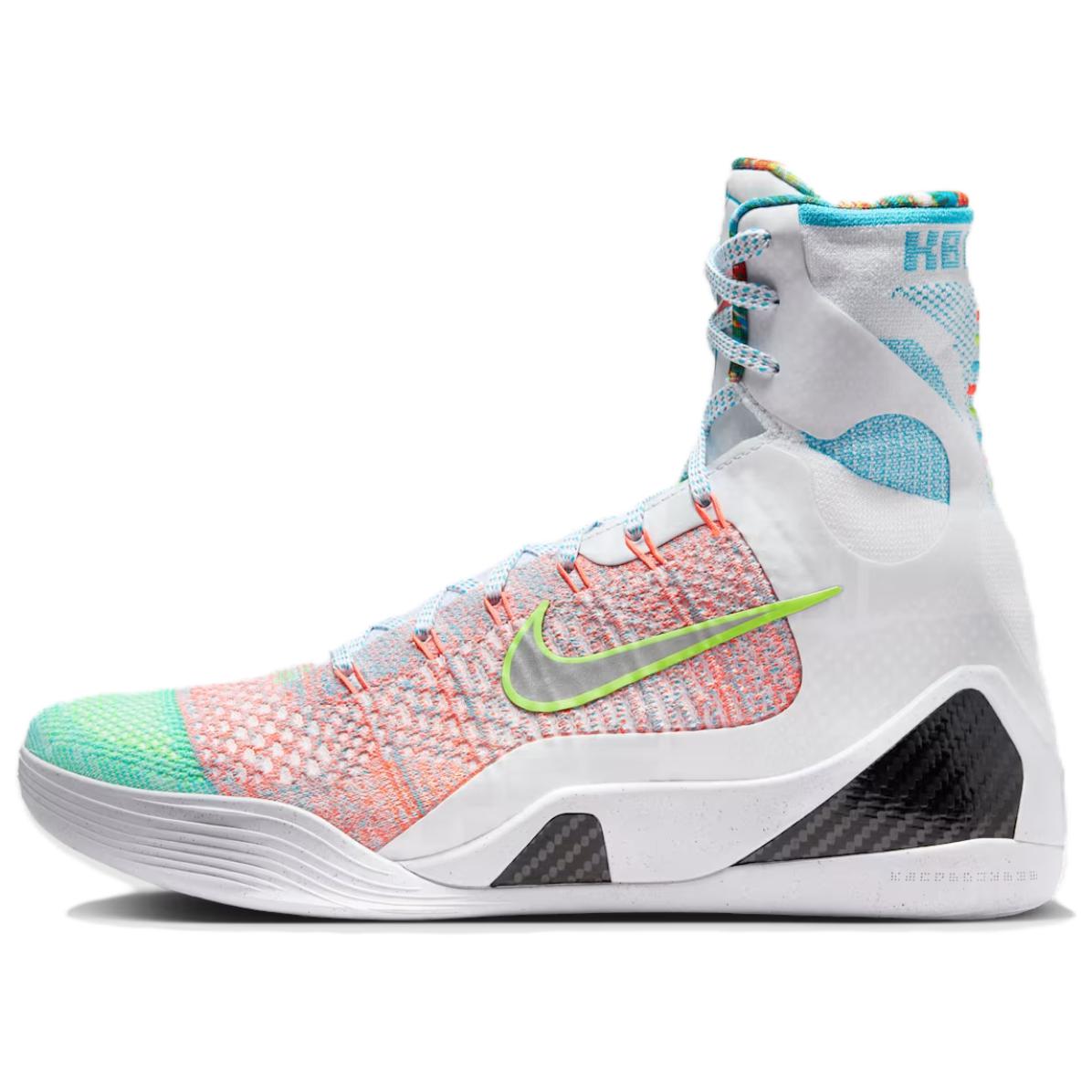 

Nike Кобе 9 Элит Протро What The 2025 - белые оранжевые зелёные, цвет White Orange Green