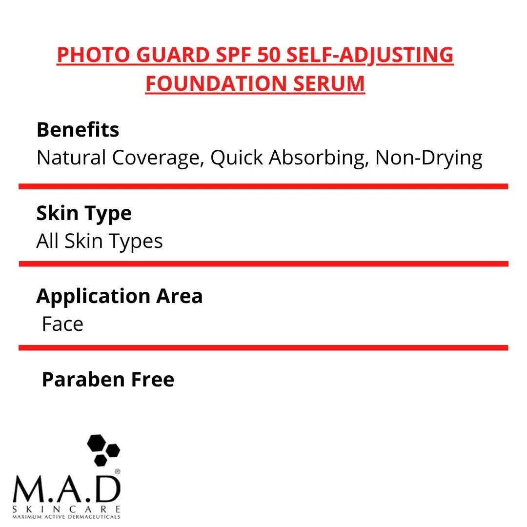 Сыворотка-основа MAD SKINCARE SOLAR PROTECTION: Photo Guard SPF 50 с саморегулирующимся эффектом: средний размер - 30 г, Medium — фото 2