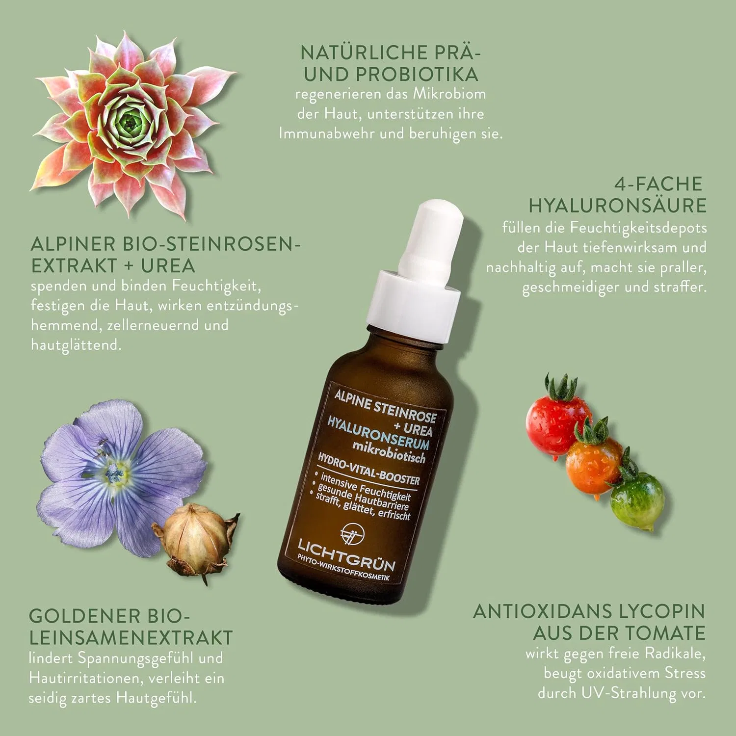 Бустер Lichtgrün — Для лица HYALURON SERUM HIGH DOSE, 30 мл — фото 3
