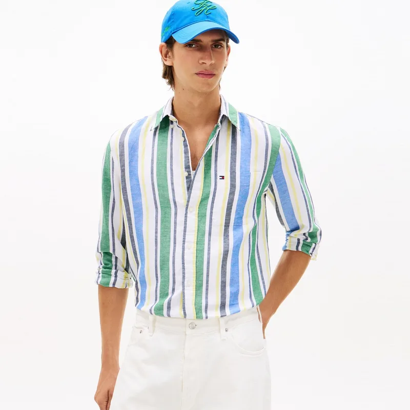 Tommy Hilfiger Рубашка Men's Multicolor Stripes 0CD Lapel Moderate Others — фото 4