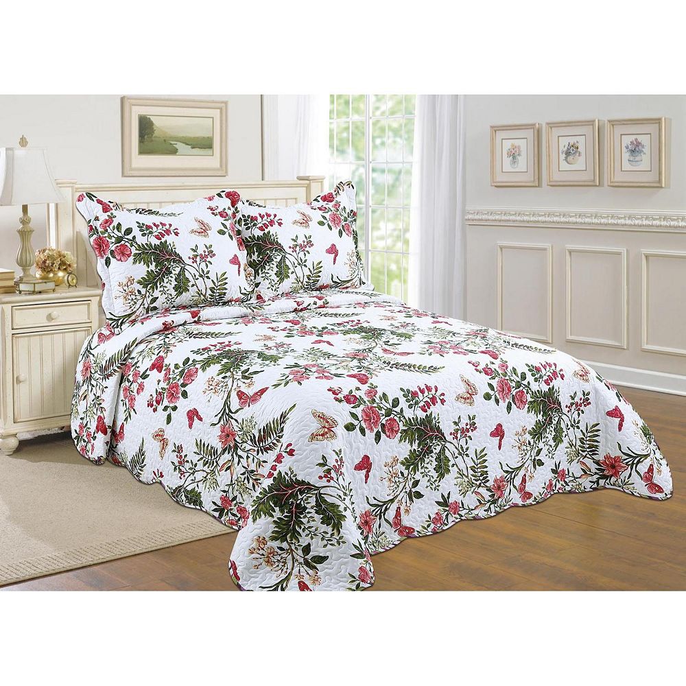 

Комплект двусторонних одеял из смеси хлопка, 2 предмета J&V Textiles, цвет Floral