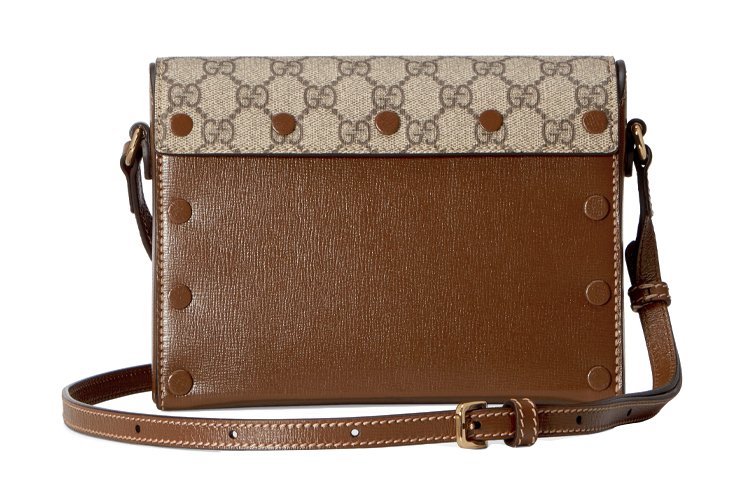 Женская сумка кросс-боди GUCCI из канваса с кожаными деталями — фото 4