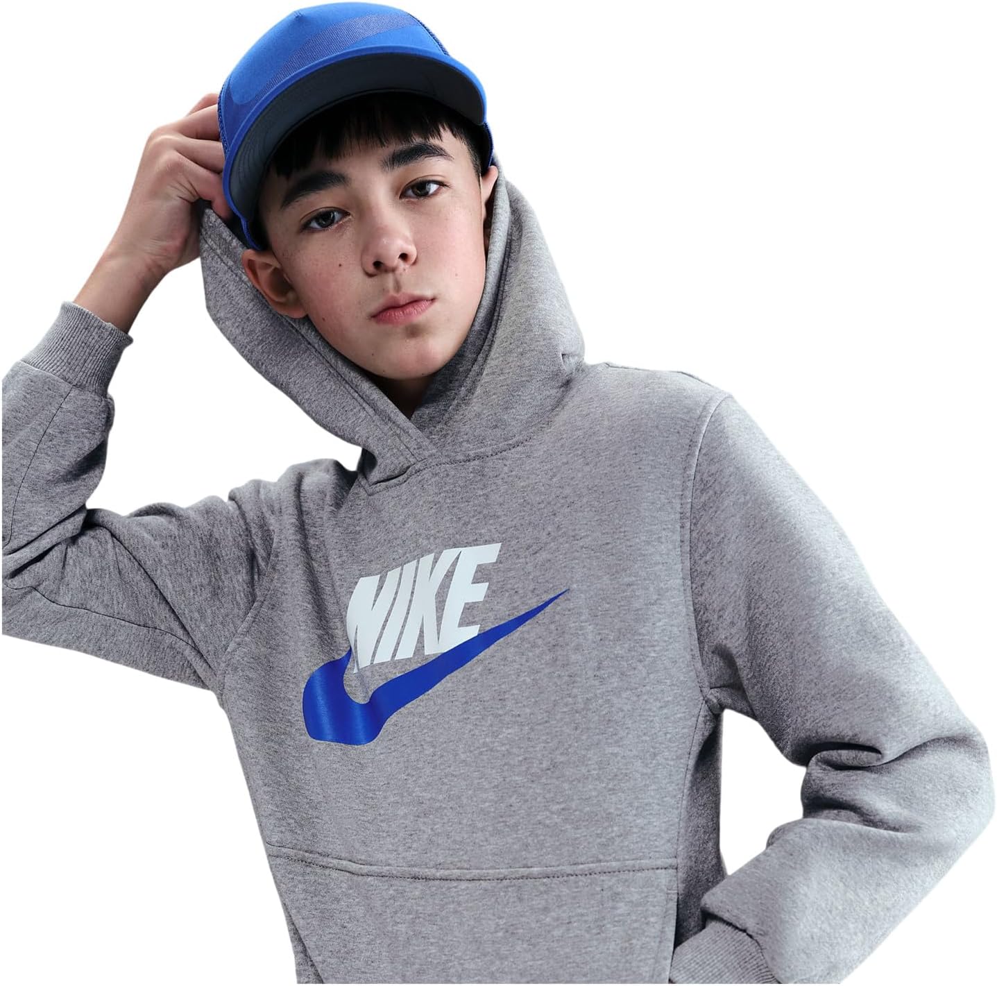 Худи Nike Kids Sportswear Club Fleece Hoodie, цвет Dark Grey Heather — фото 3
