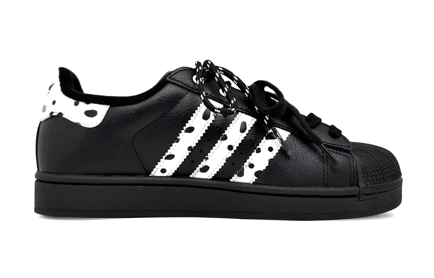 Adidas Originals Superstar 2 Leather Abrasion Resistant Low top детские скейтборд-кроссовки Black — фото 3