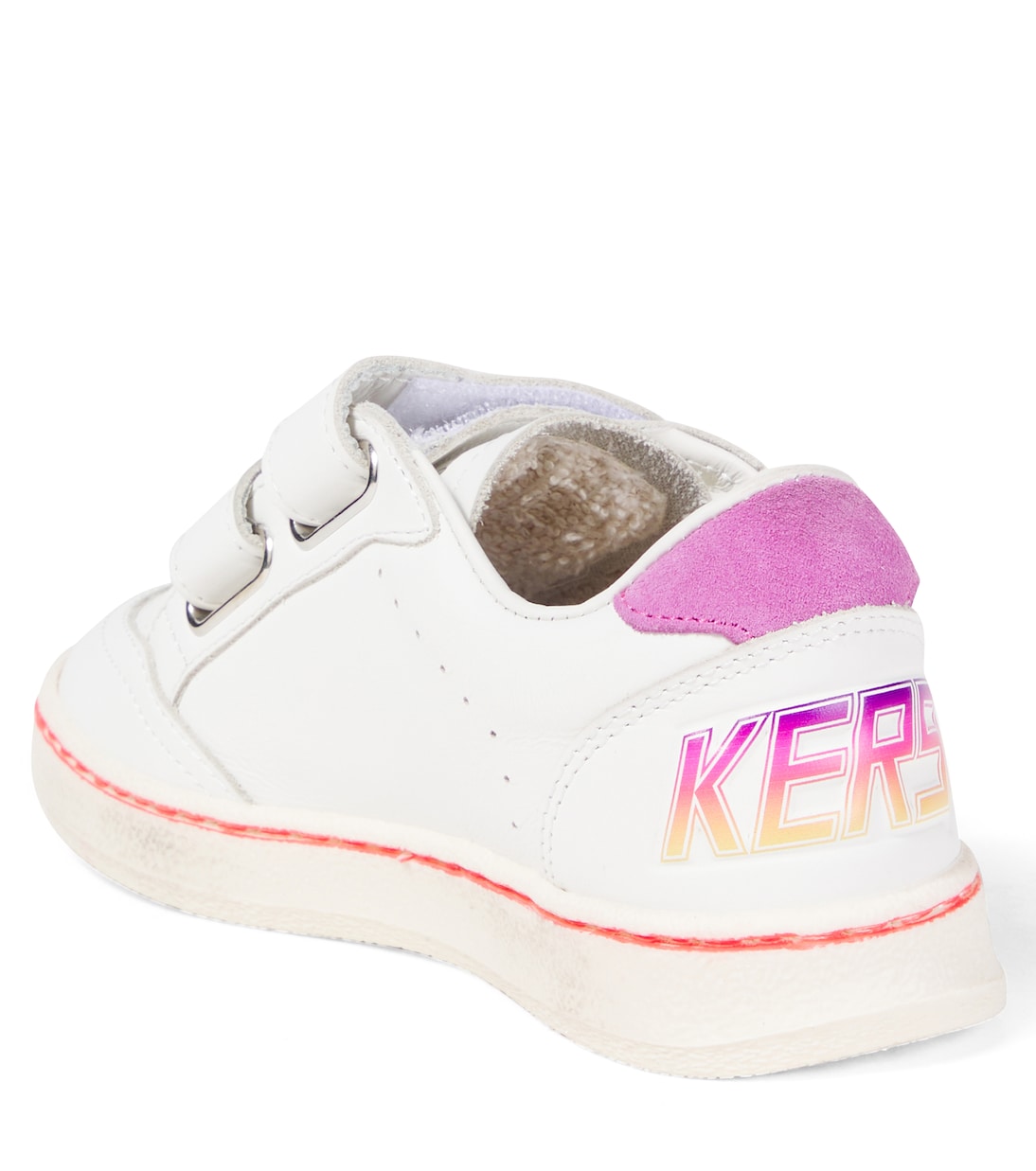 Кроссовки Ball Star из кожи с принтом Golden Goose Kids, White/Fucsia — фото 2