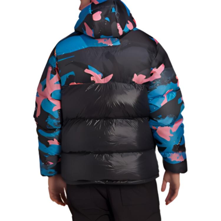 Пуховик мужской черный/розовый/темно-синий Adidas Originals, черный/розовый/темно-синий — фото 3