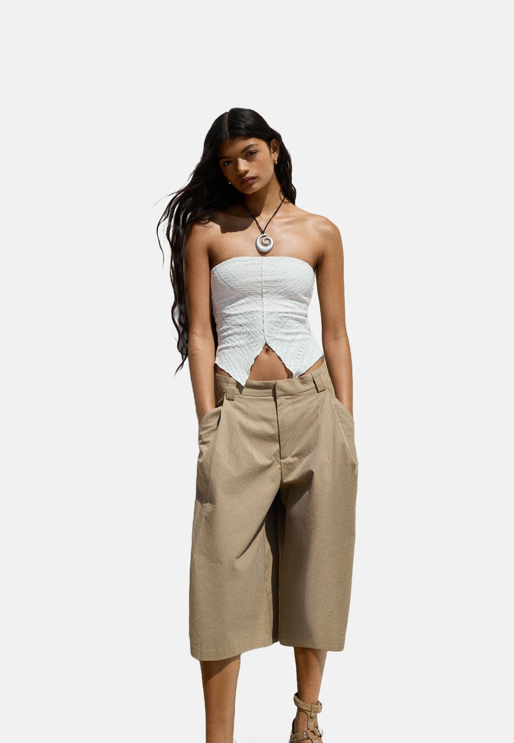 

Топ RUSTIC BANDEAU - 02708218 Bershka, белый