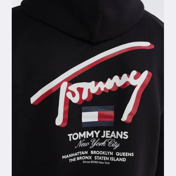 Уличная толстовка обычного кроя с 3D-принтом Tommy Hilfiger, черный — фото 4