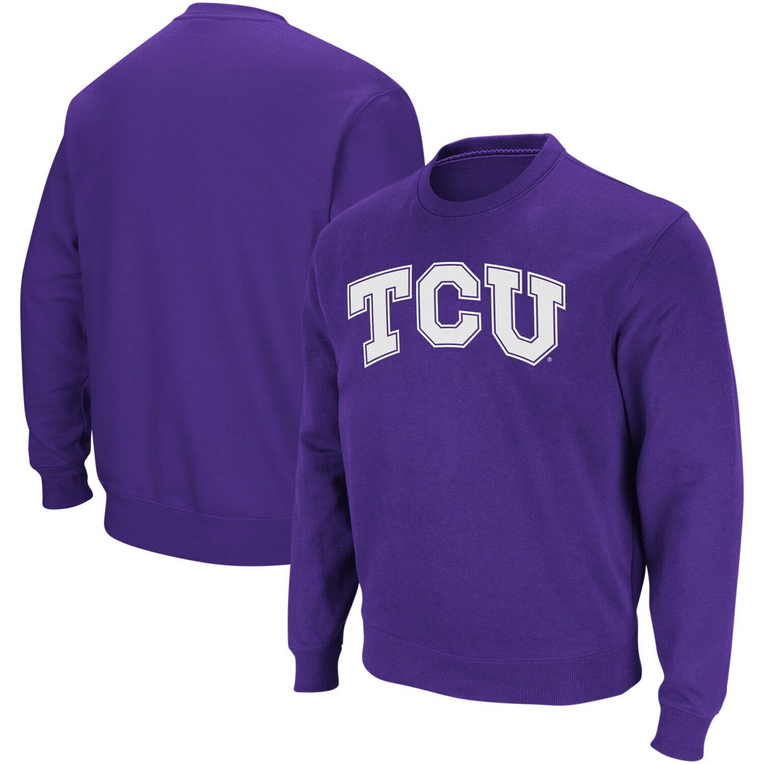 

Мужской фиолетовый свитшот с круглым вырезом TCU Horned Frogs Arch & Logo Colosseum