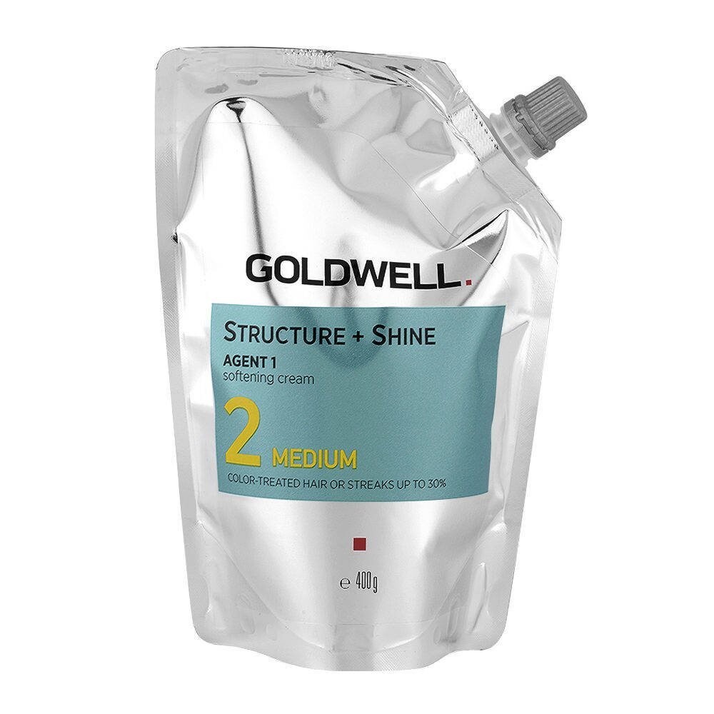 Goldwell, Structure + Straight Shine Agent 1-2 Medium, смягчающий крем для волос для стойкого выпрямления, 400 г — фото 2