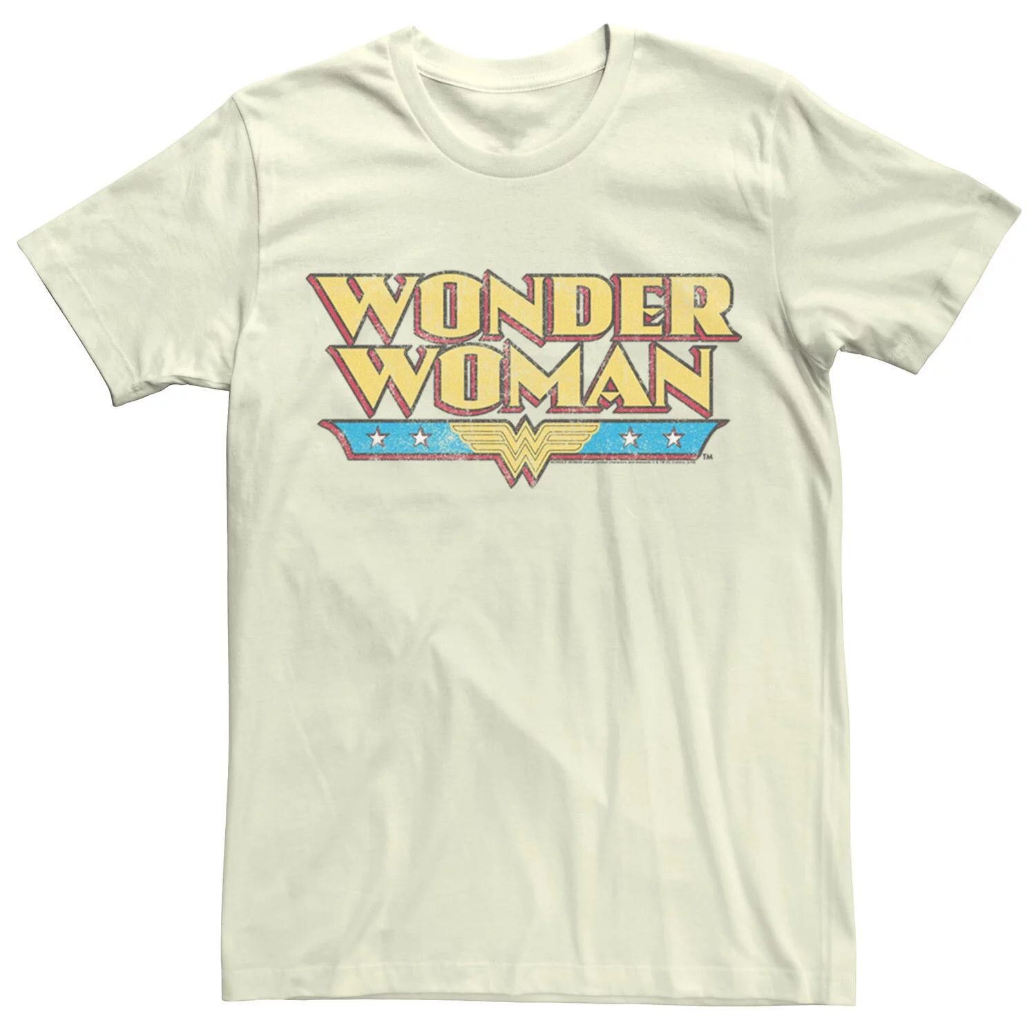 

Мужская винтажная футболка с рваным логотипом DC Comics Wonder Woman Licensed Character